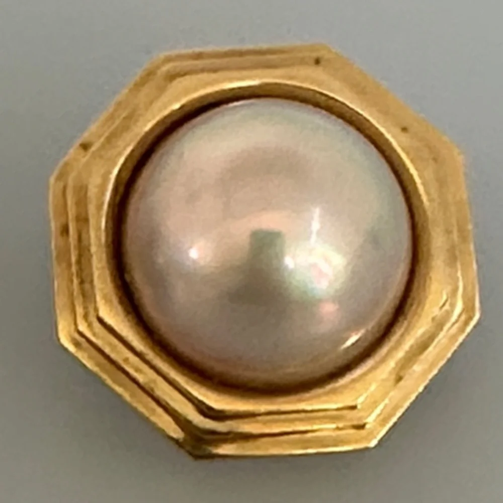 14k real solid Gold real Pearl Earrings